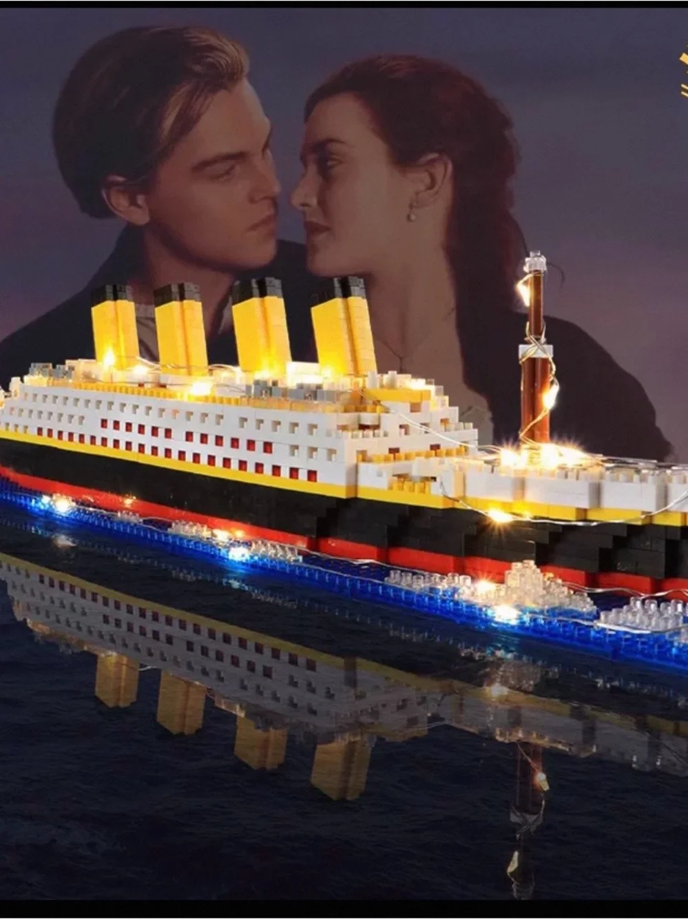 Kids Building Ship Toy Set in Black, White, Yellow & Red